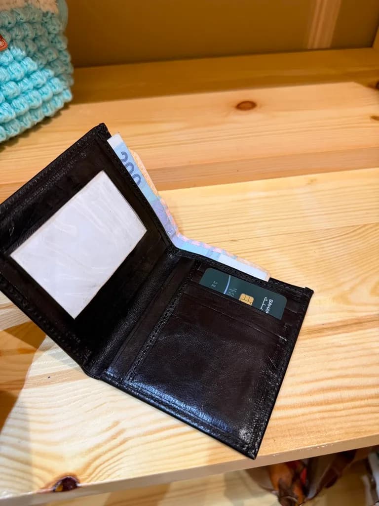 Portefeuille homme en cuir noir