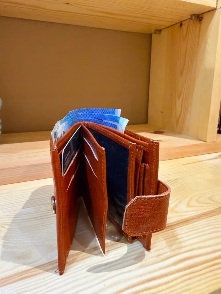 Portefeuille homme en cuir camel