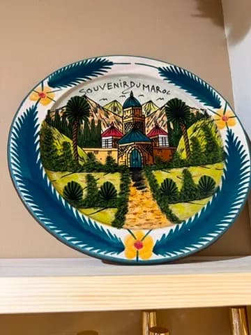 Assiette décorative « Souvenir du Maroc » (paysage)