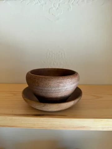 Bol et soucoupe en bois de thuya