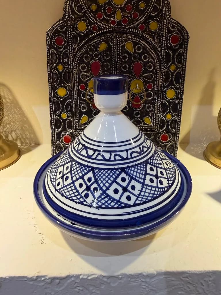 Tajine décoratif céramique de Fès (bleu)