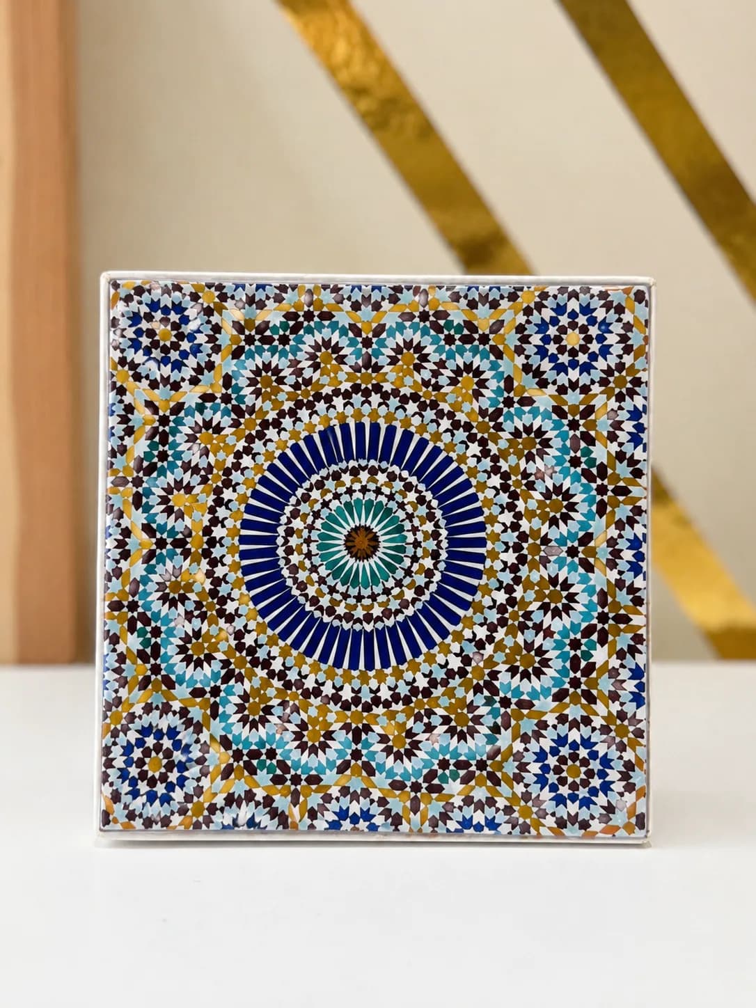 Dessous de verre en céramique – Motif Zellige Marocain