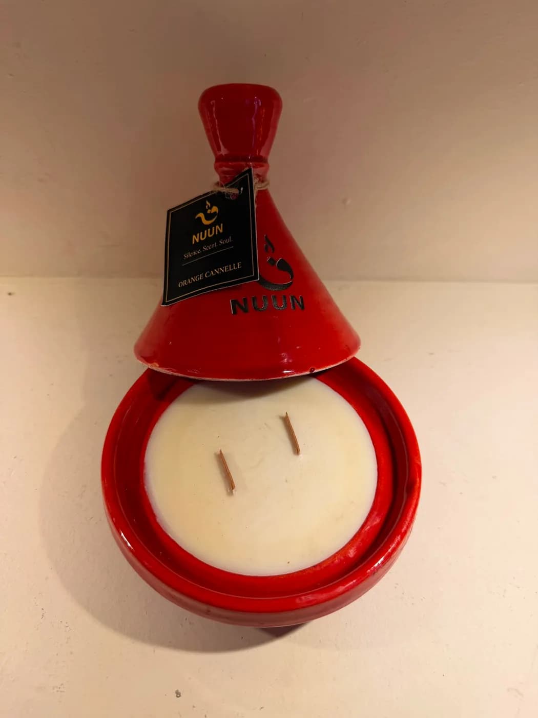 Bougie parfumée NUUN — Tajine Orange Cannelle (rouge)