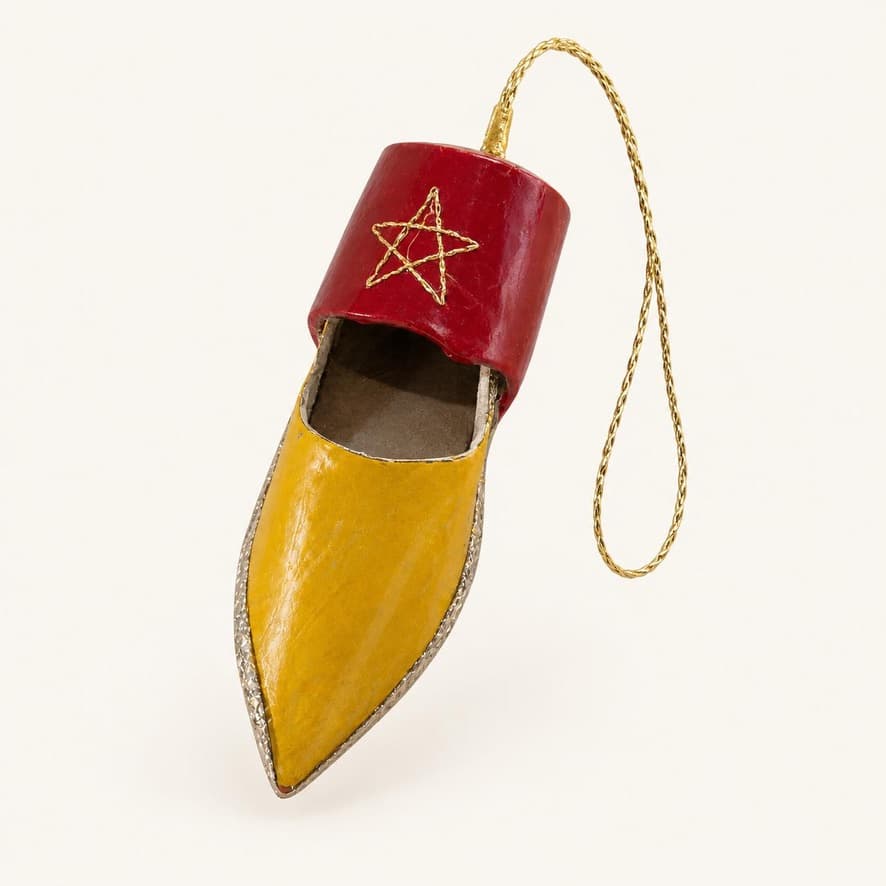 Porte-clés babouche rouge et jaune