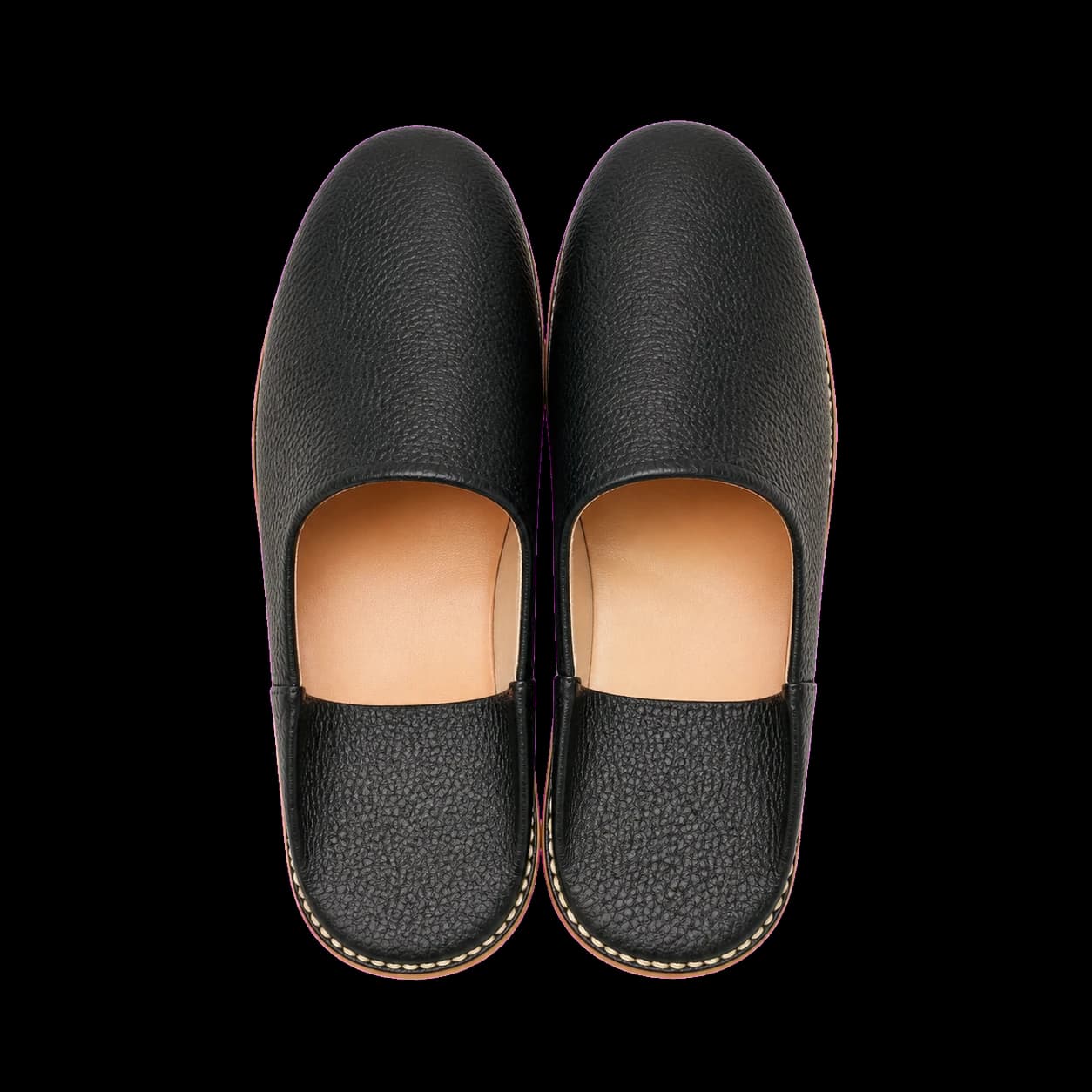 Babouches en cuir noir