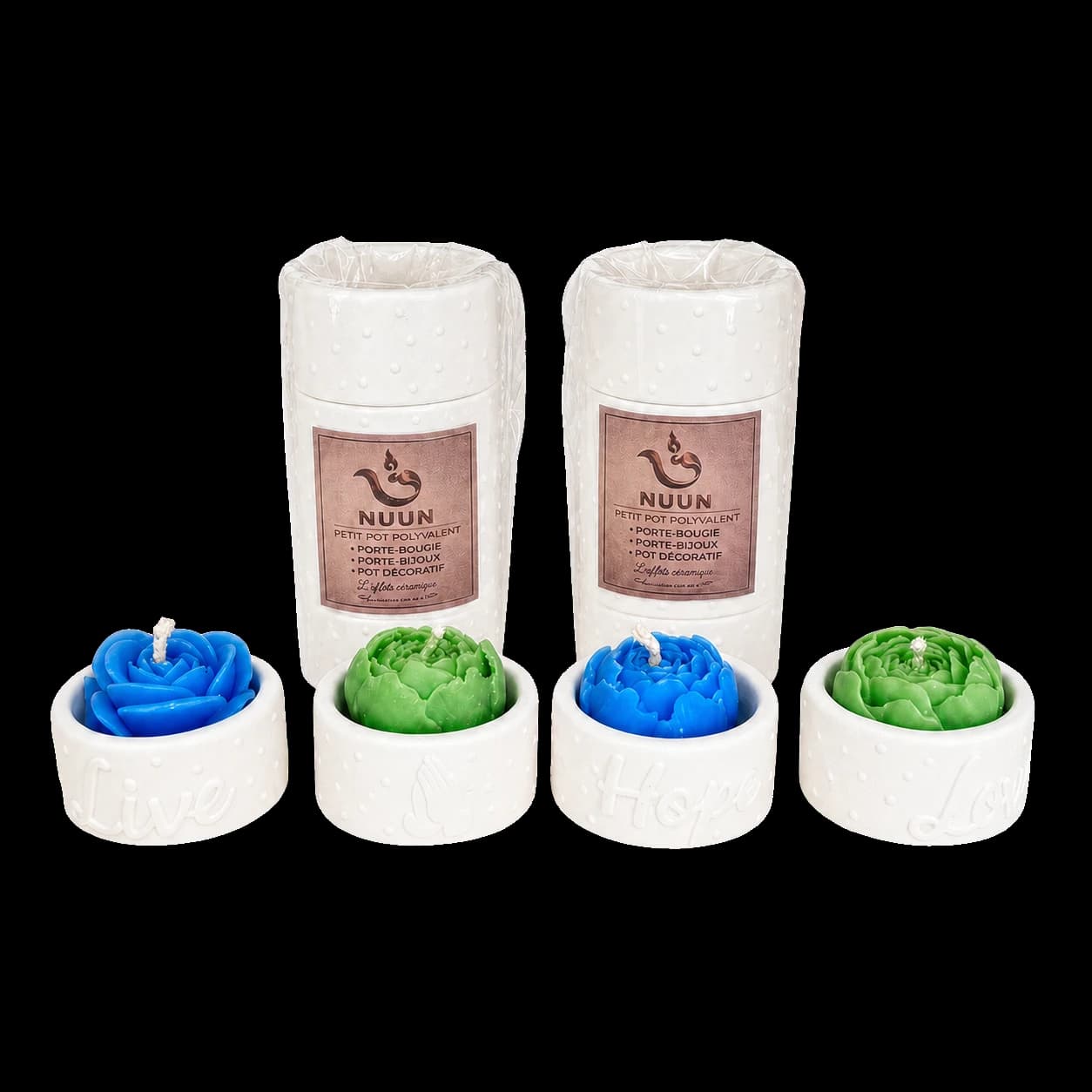 Bougie fleur & petit pot polyvalent NUUN