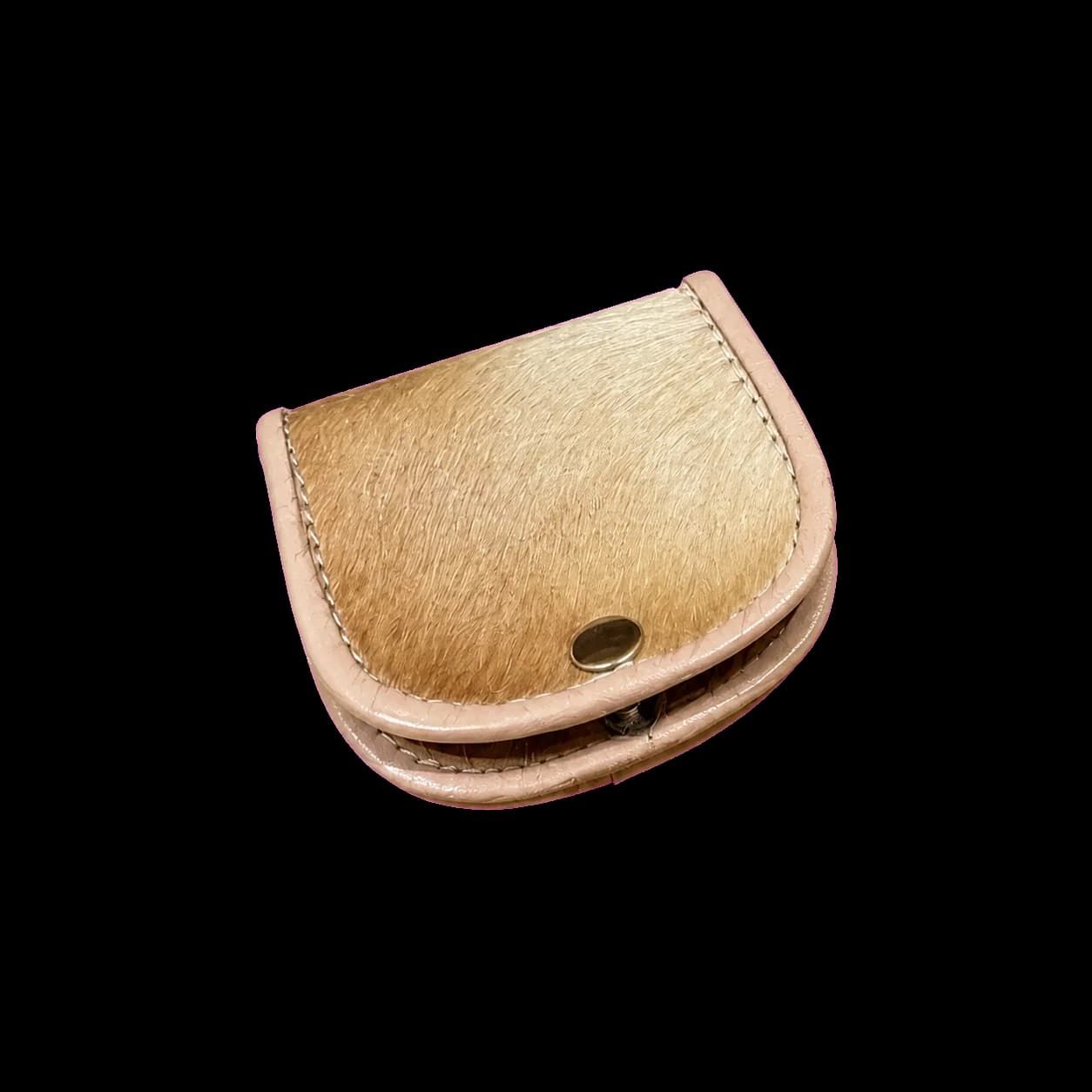 Porte-monnaie en cuir et poil naturel