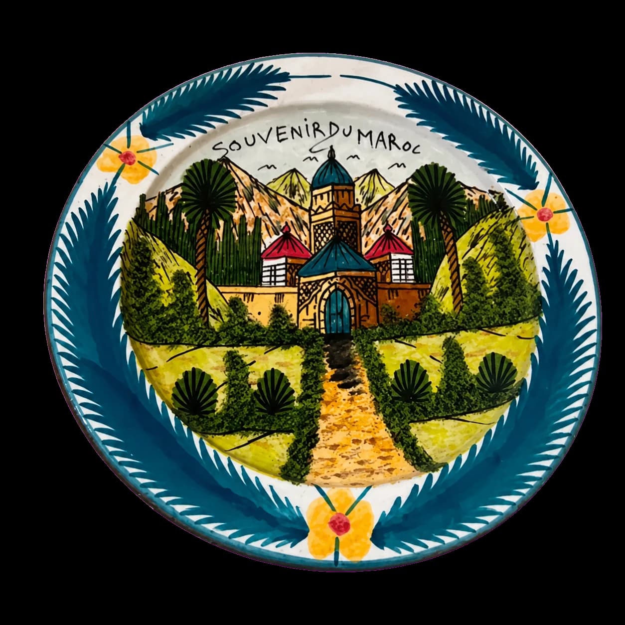 Assiette décorative « Souvenir du Maroc » (paysage)
