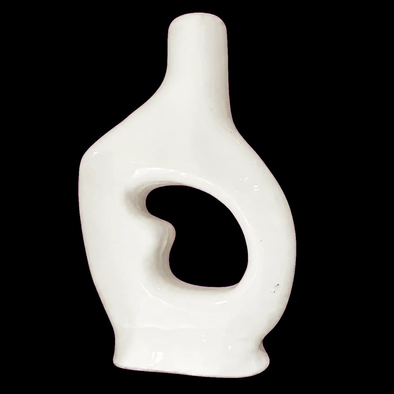 Vase sculptural ajouré blanc