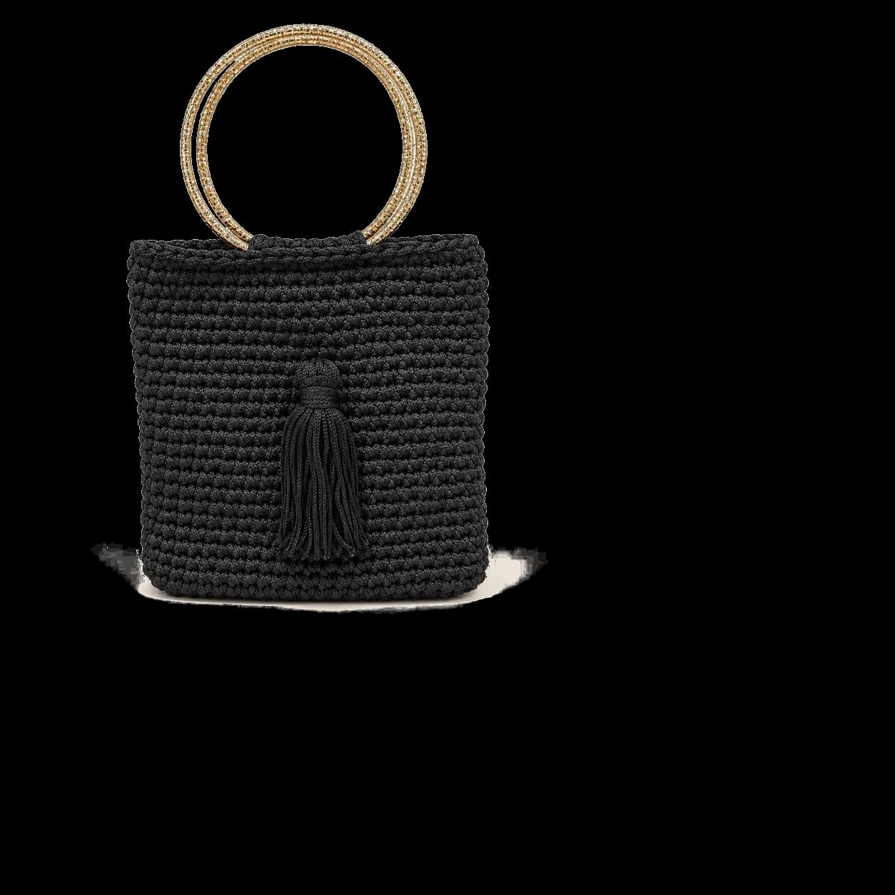 Sac à main en crochet à anneaux dorés