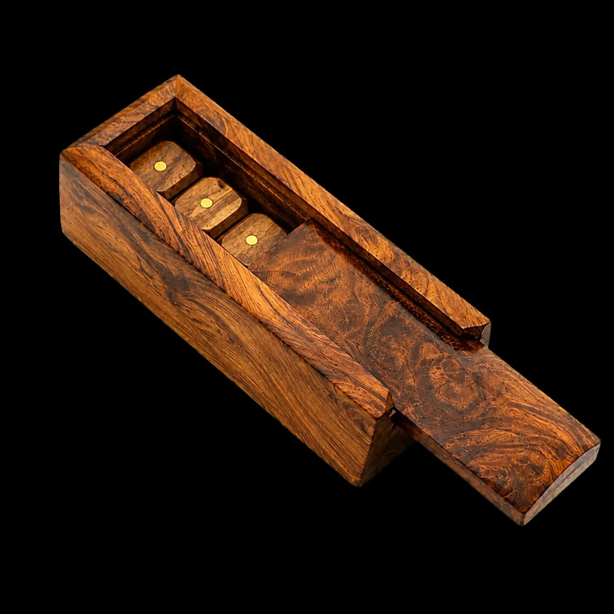 Boîte à dés coulissante en thuya
