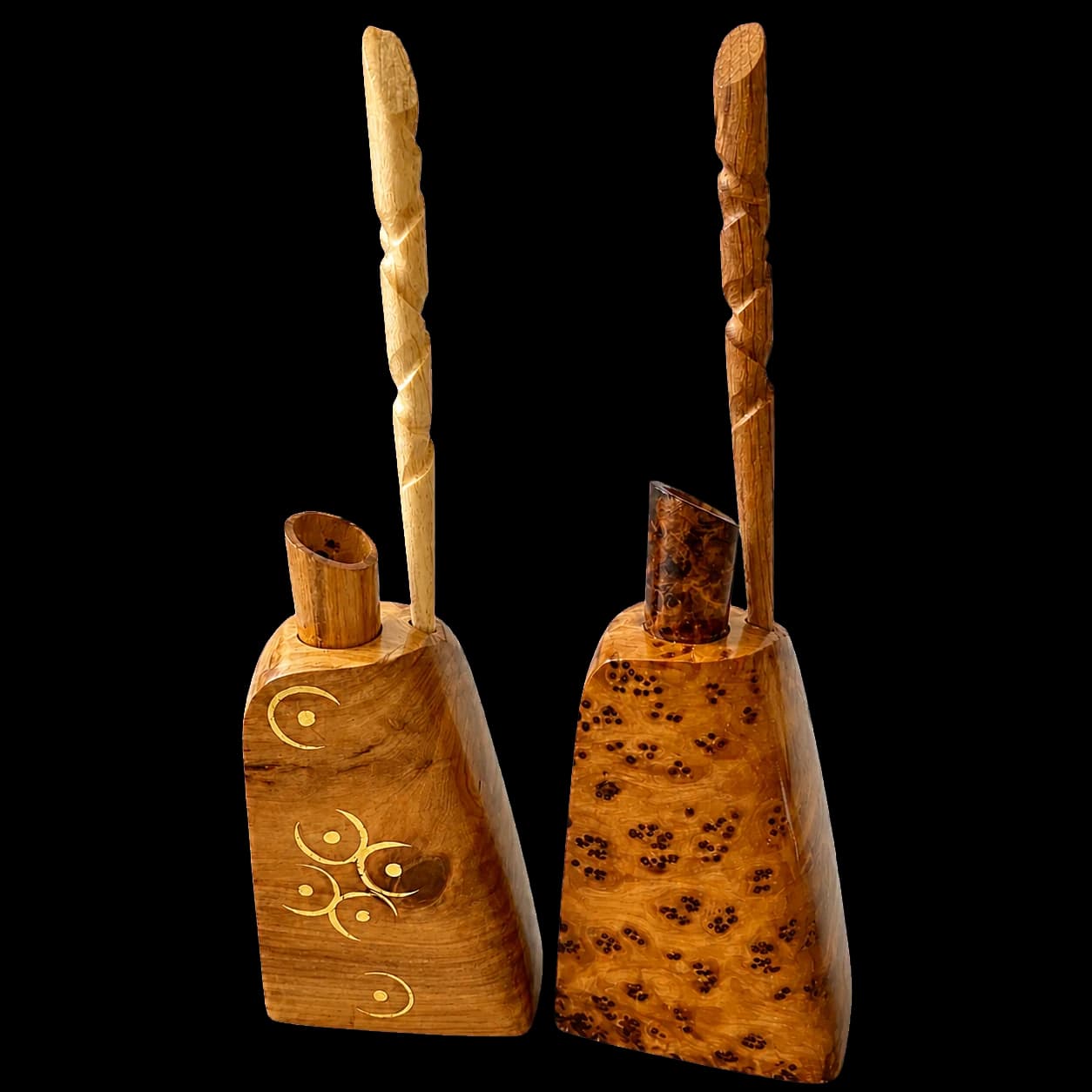 Flacon de khôl (mkahla) en thuya avec applicateur
