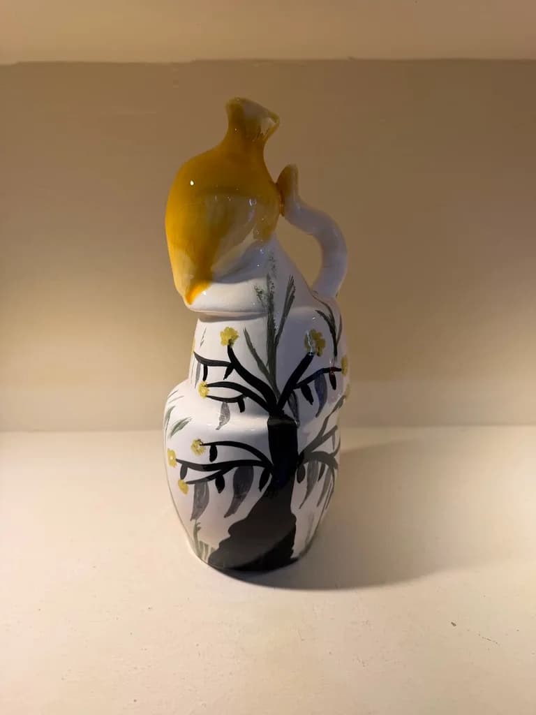 Vase double à l'arbre peint
