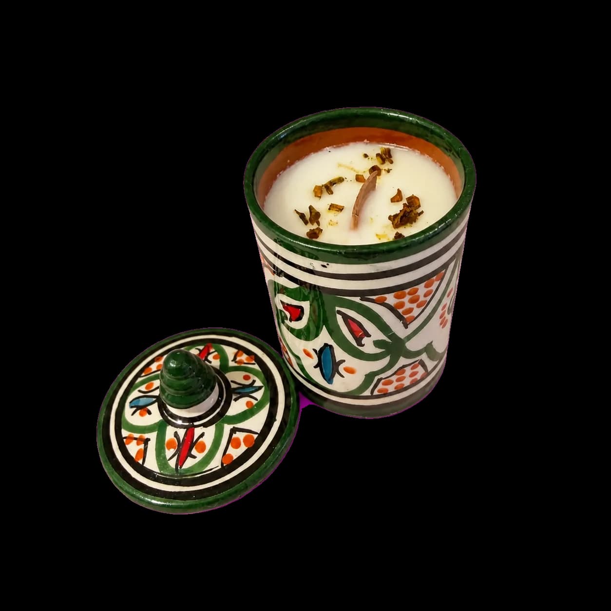 Bougie parfumée OUD— Poterie de Fès verte