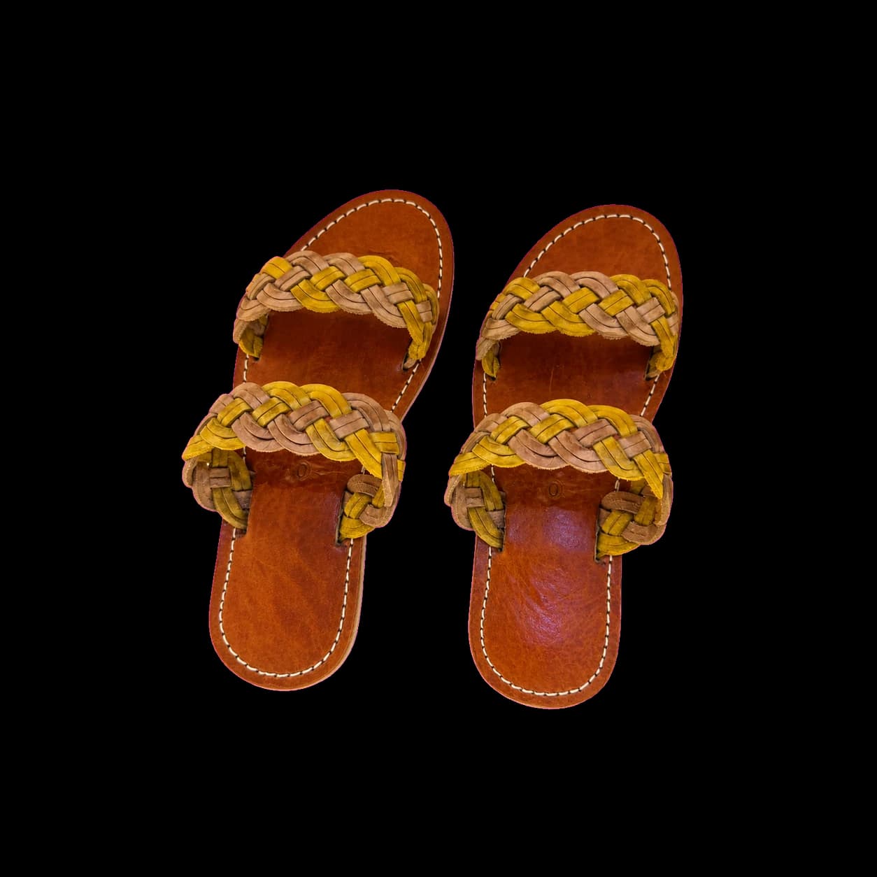 Sandales en cuir tressé