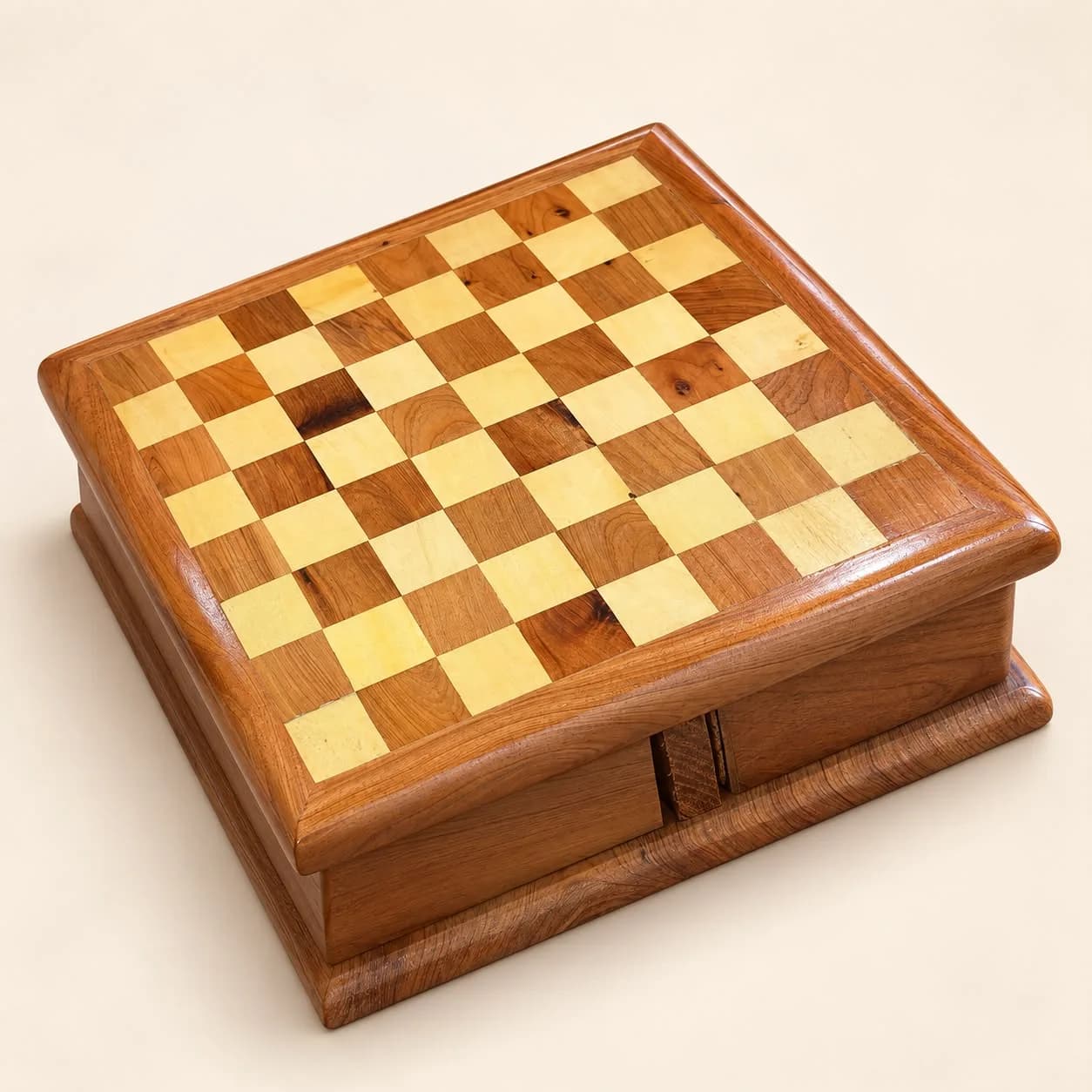 Thuya Wood Chess Set with Sliding Drawer